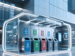 一块屏幕解决智能分类垃圾柜4个难题，嵌入式工业触摸一体机有多强？