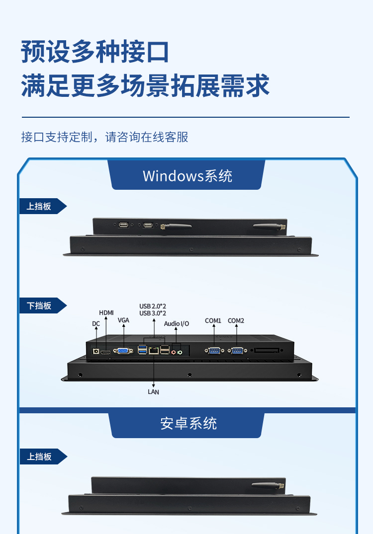 研显触控G1A嵌入式工控一体机预计多种接口，满足更多场景拓展需求
