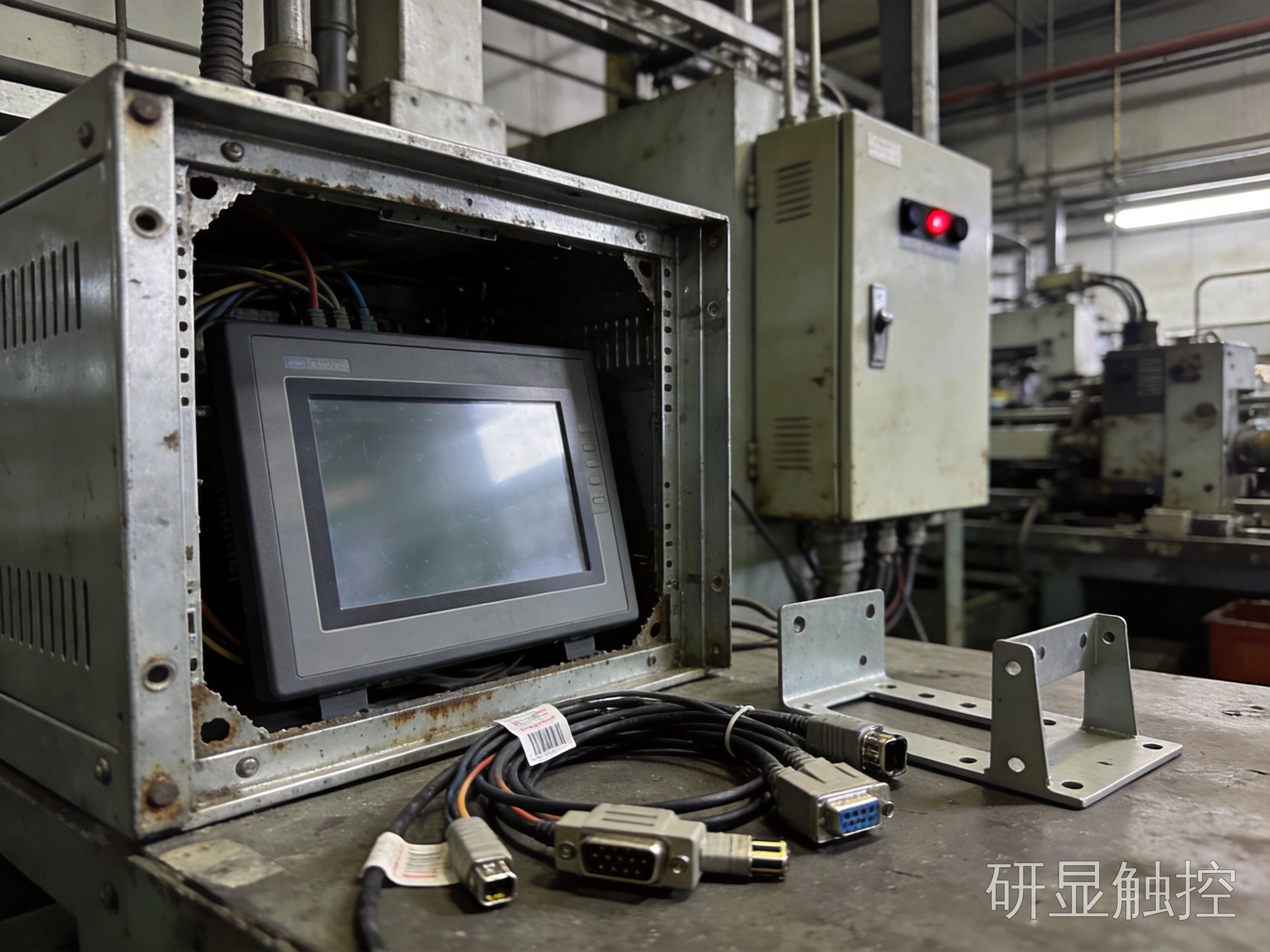 进口设备停产替换现场 进口工控设备停产替换现场的嵌入式工业一体机安装
