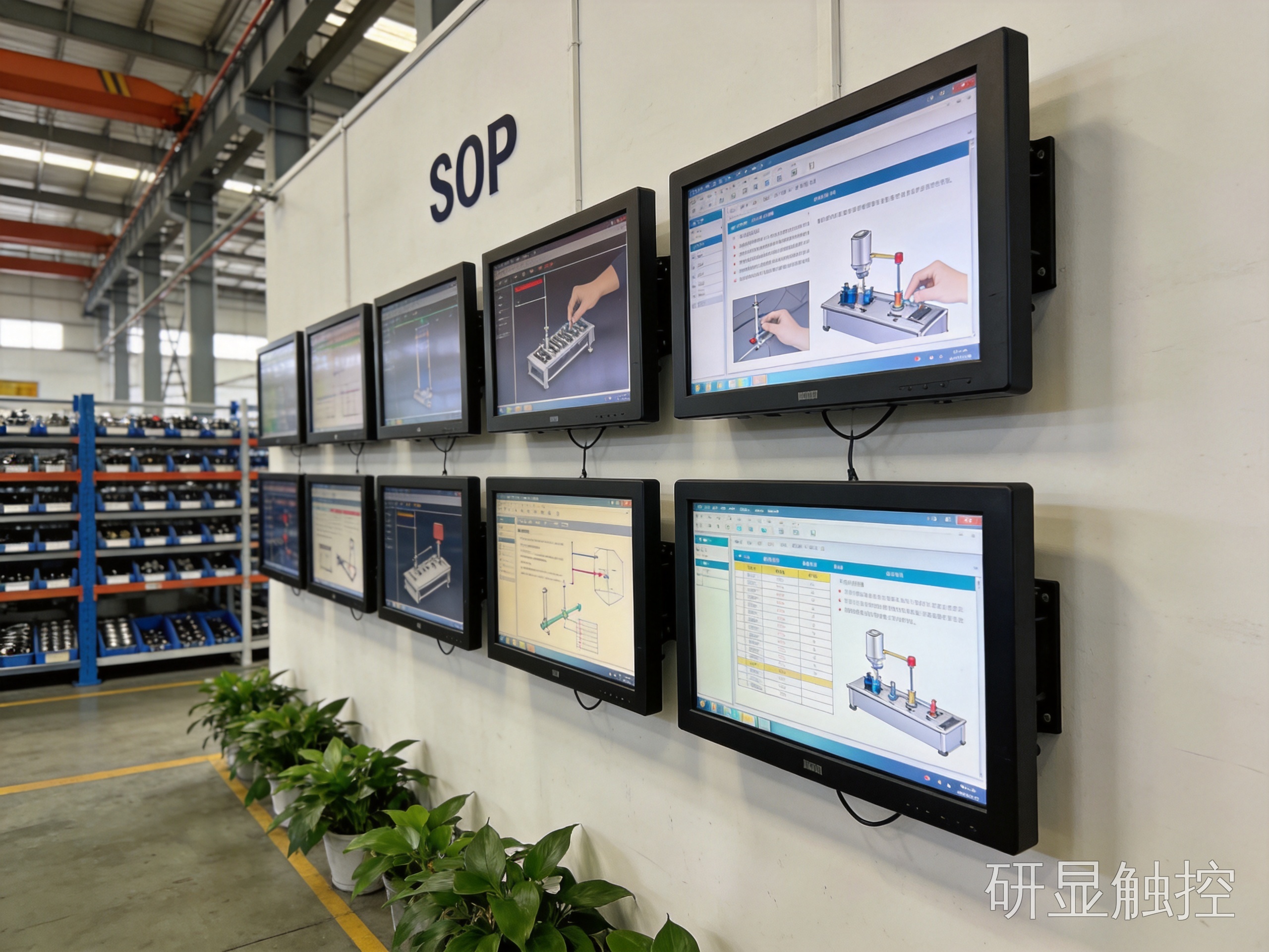 车间SOP工位机群整齐排列