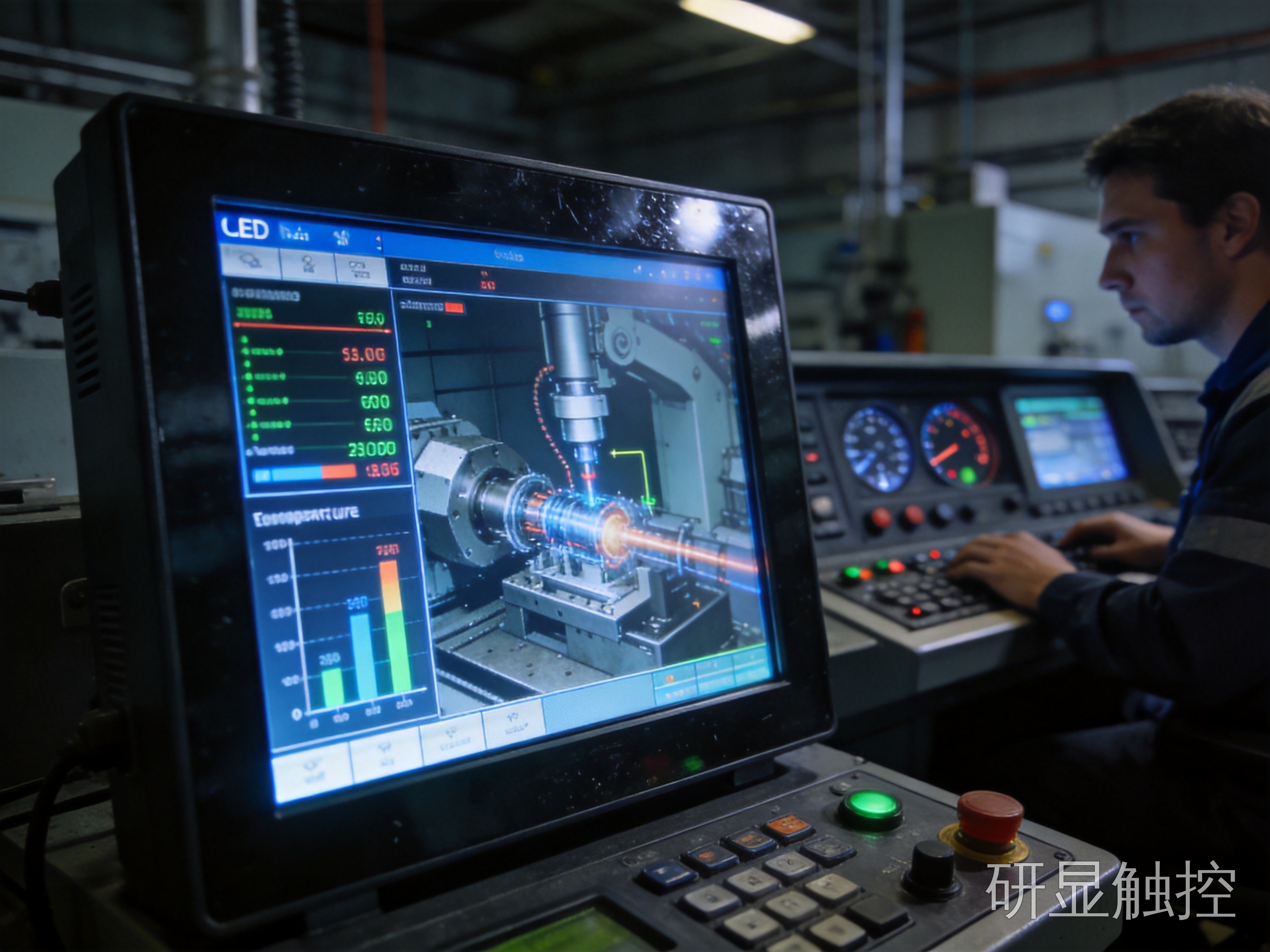 oled 工业显示屏在中控室长时间常亮显示