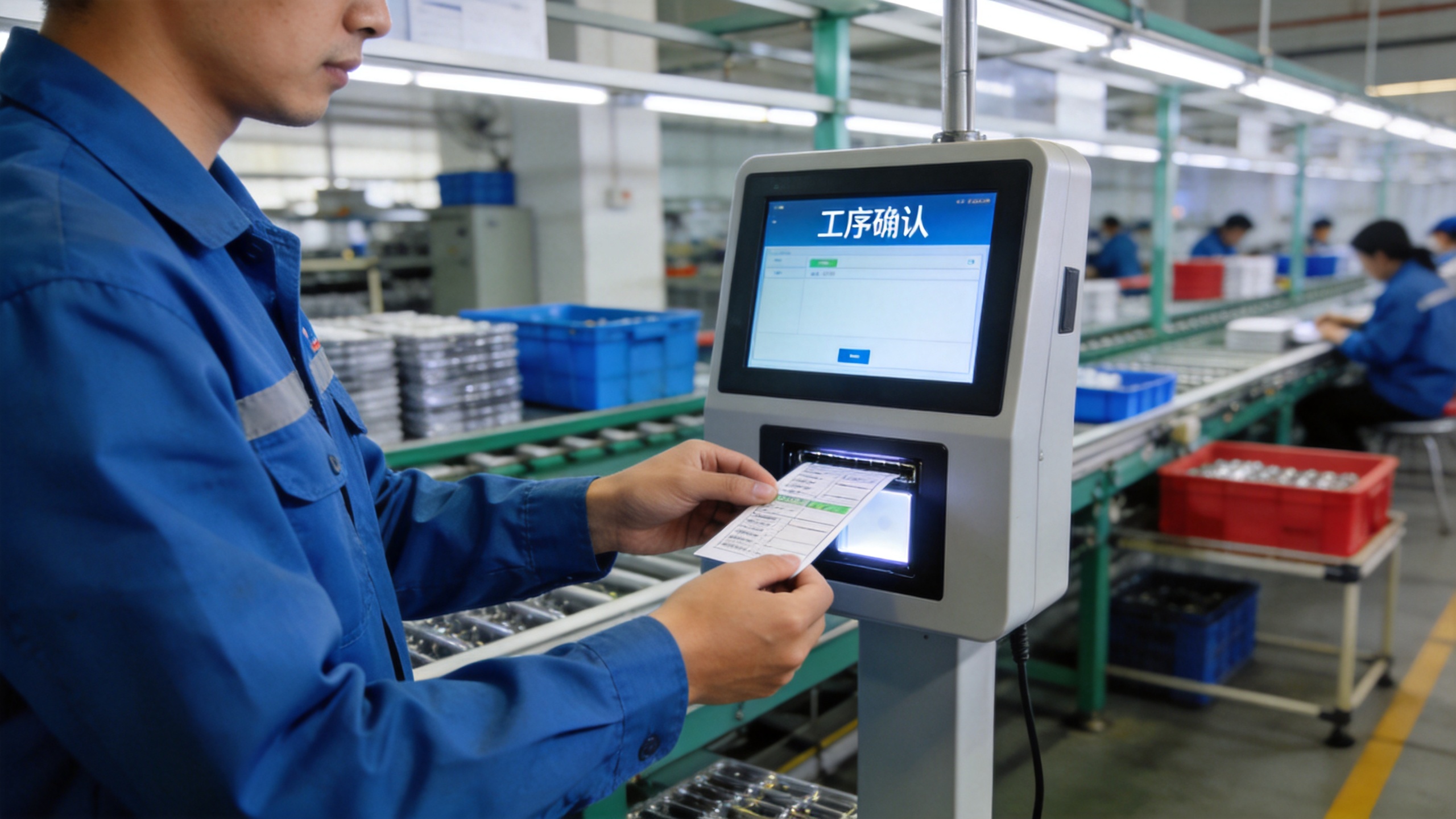 产线工位扫码报工与工序确认