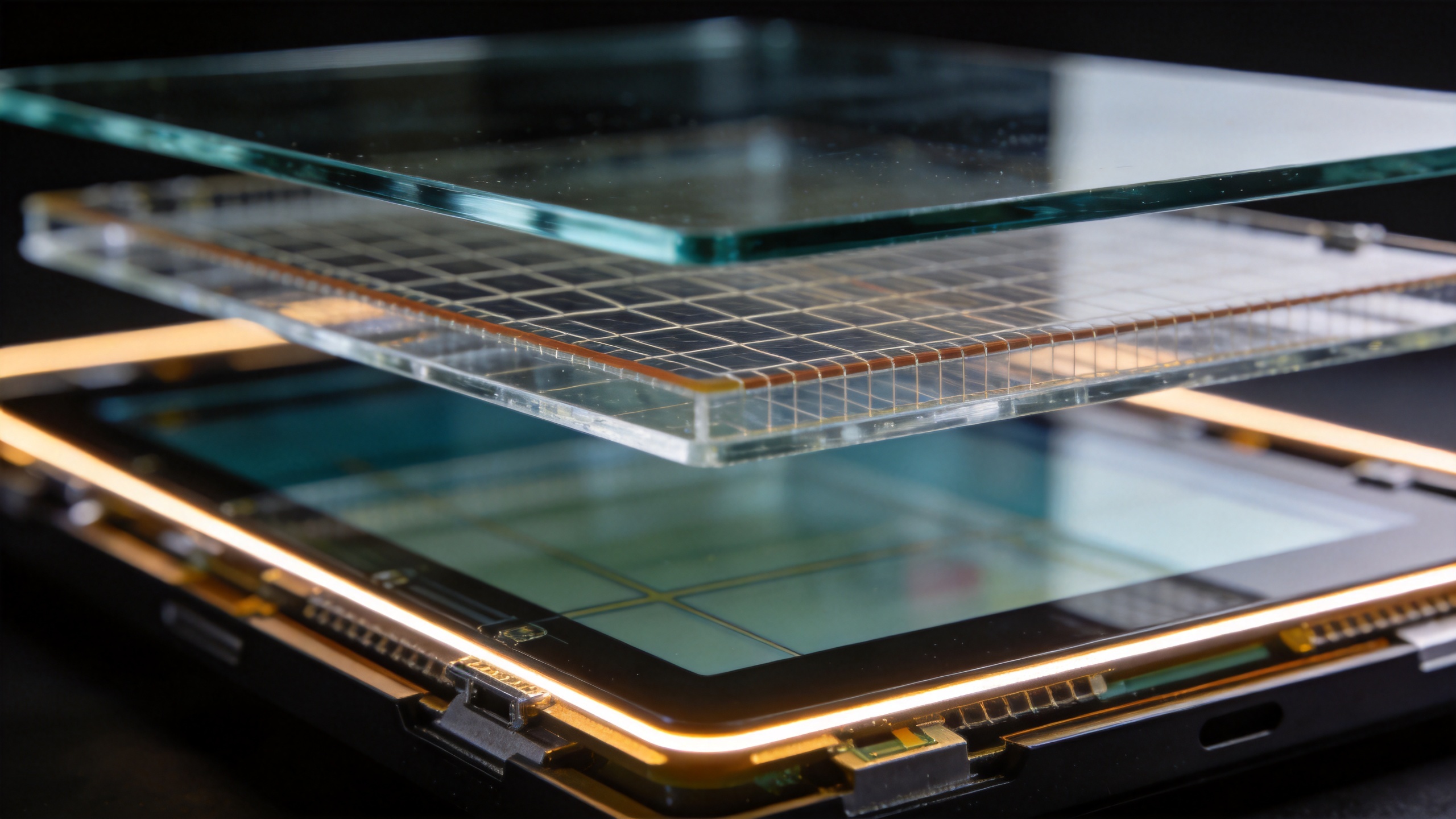 电容触摸屏导电电极与盖板层叠结构 电容触摸屏导电电极与盖板层叠结构