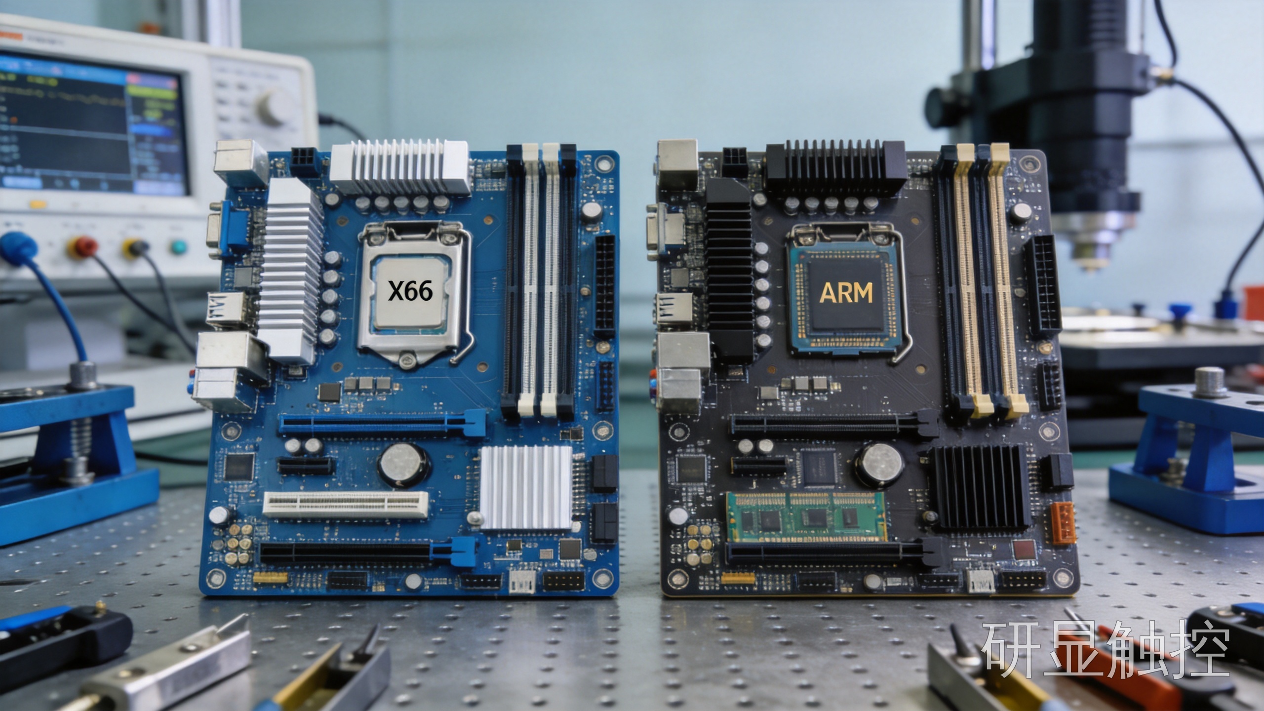 x86 与 ARM 两种工业主板模组的结构对比特写
