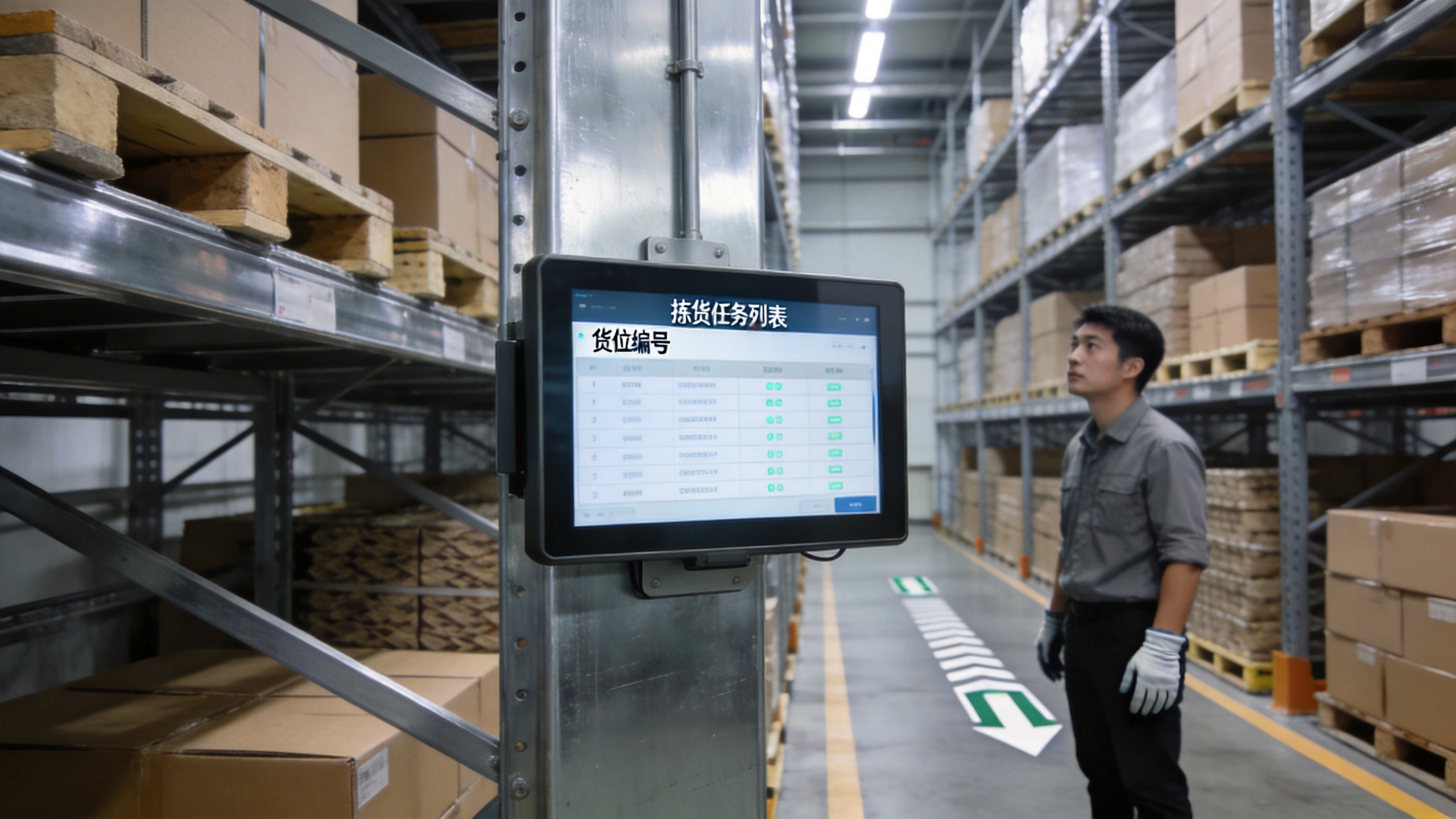 立体仓库拣货信息屏 立体仓库通道拣货任务信息显示终端