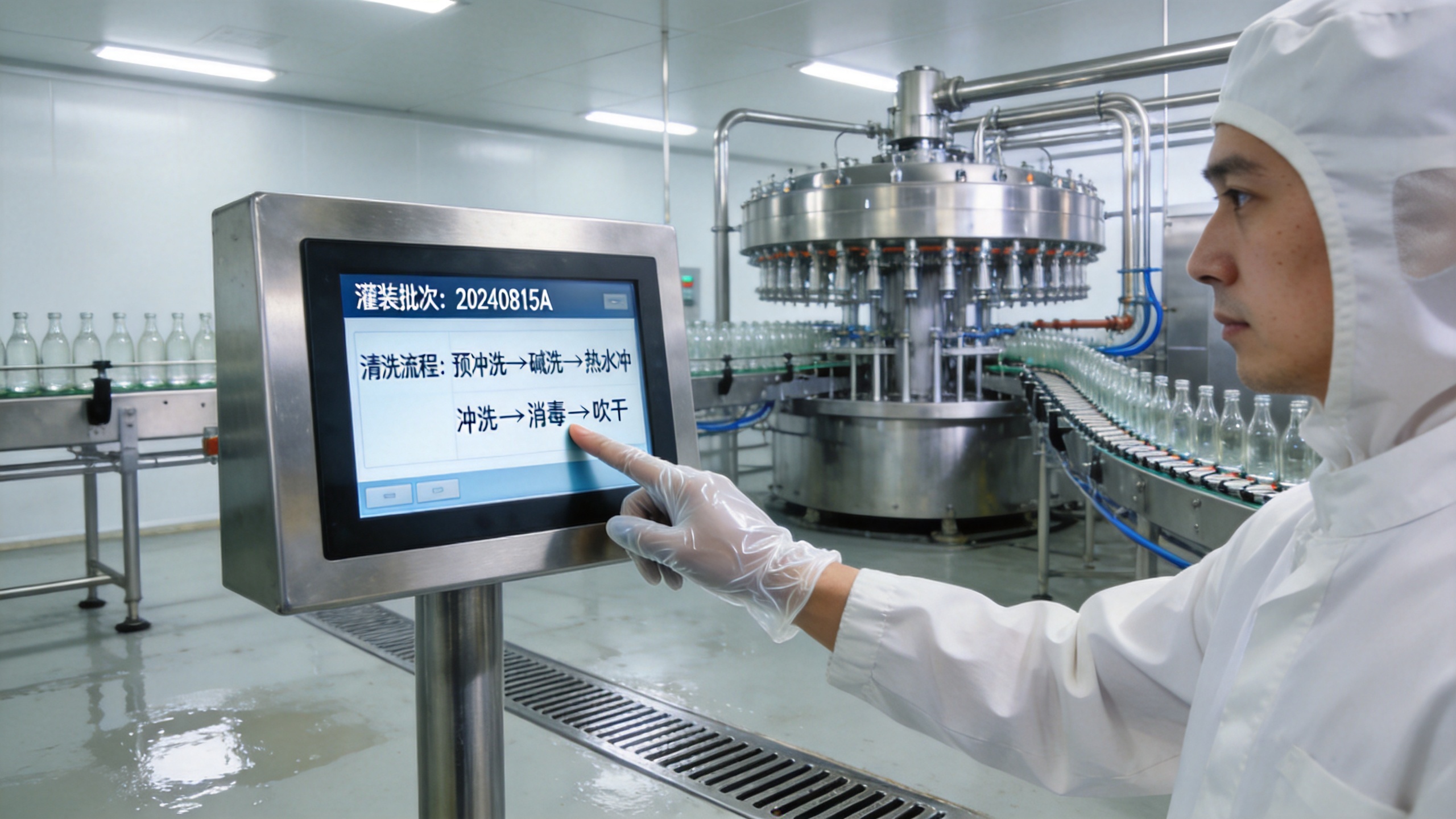 灌装洁净区触摸终端 食品灌装洁净区不锈钢前框工业触摸终端