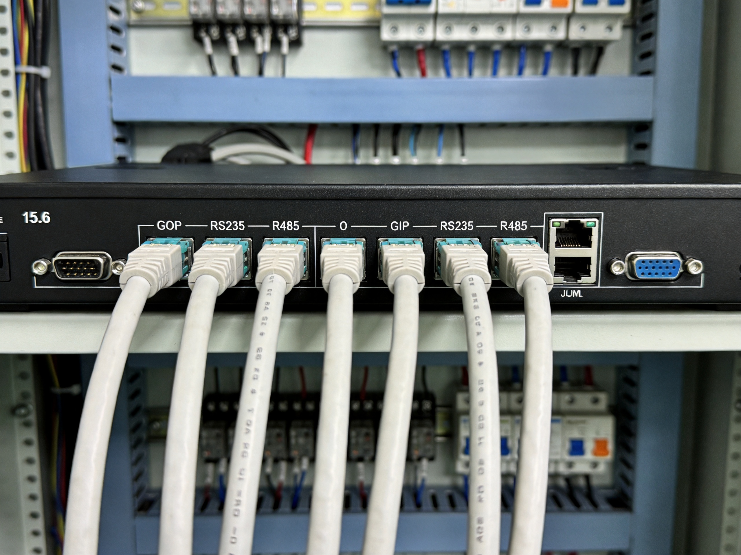 15.6工业显示器多种工业接口GPIO RS485特写