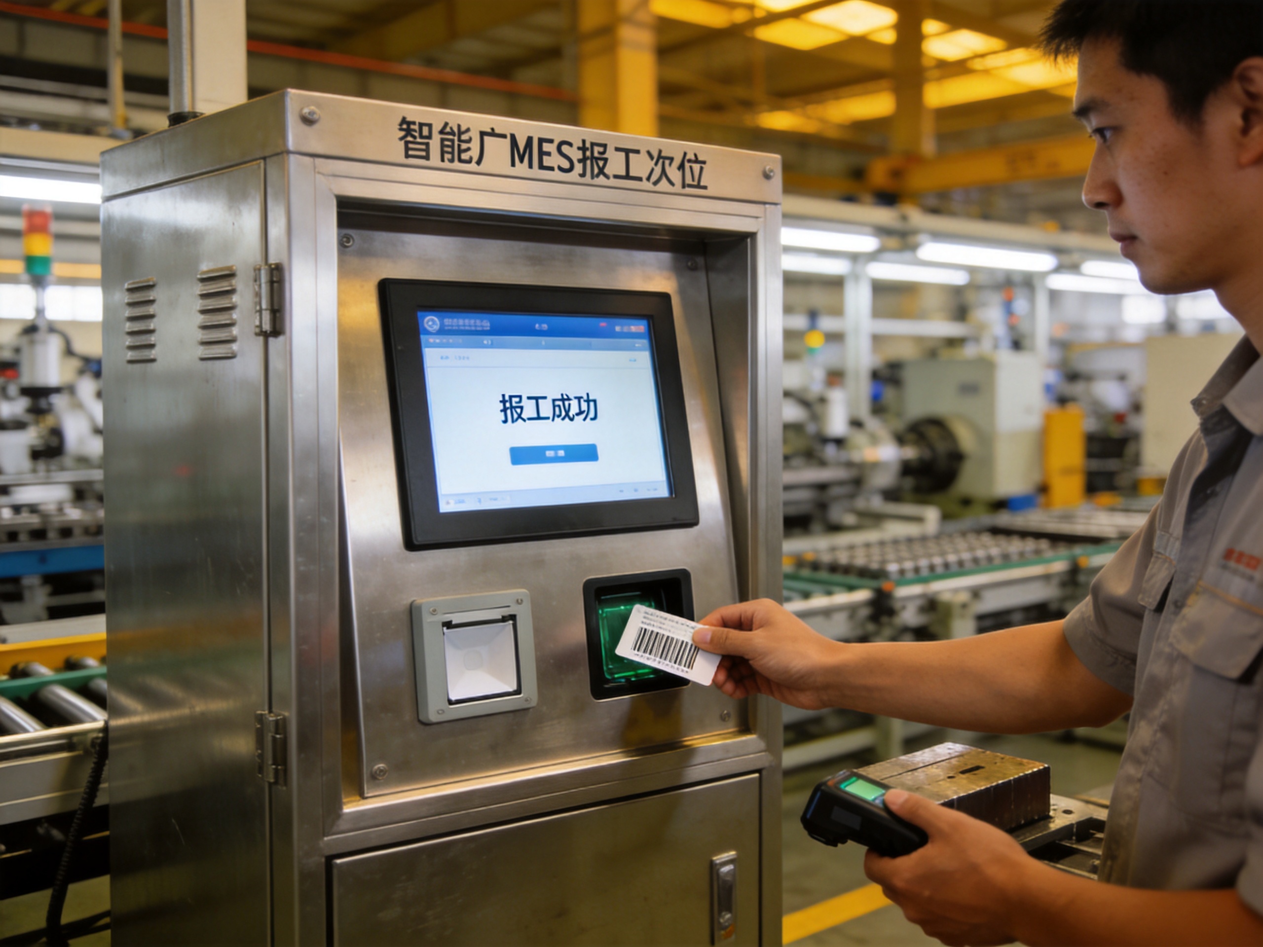 MES工位终端一体化身份与数据采集 MES工位一体机前置模块化身份识别数据采集集成
