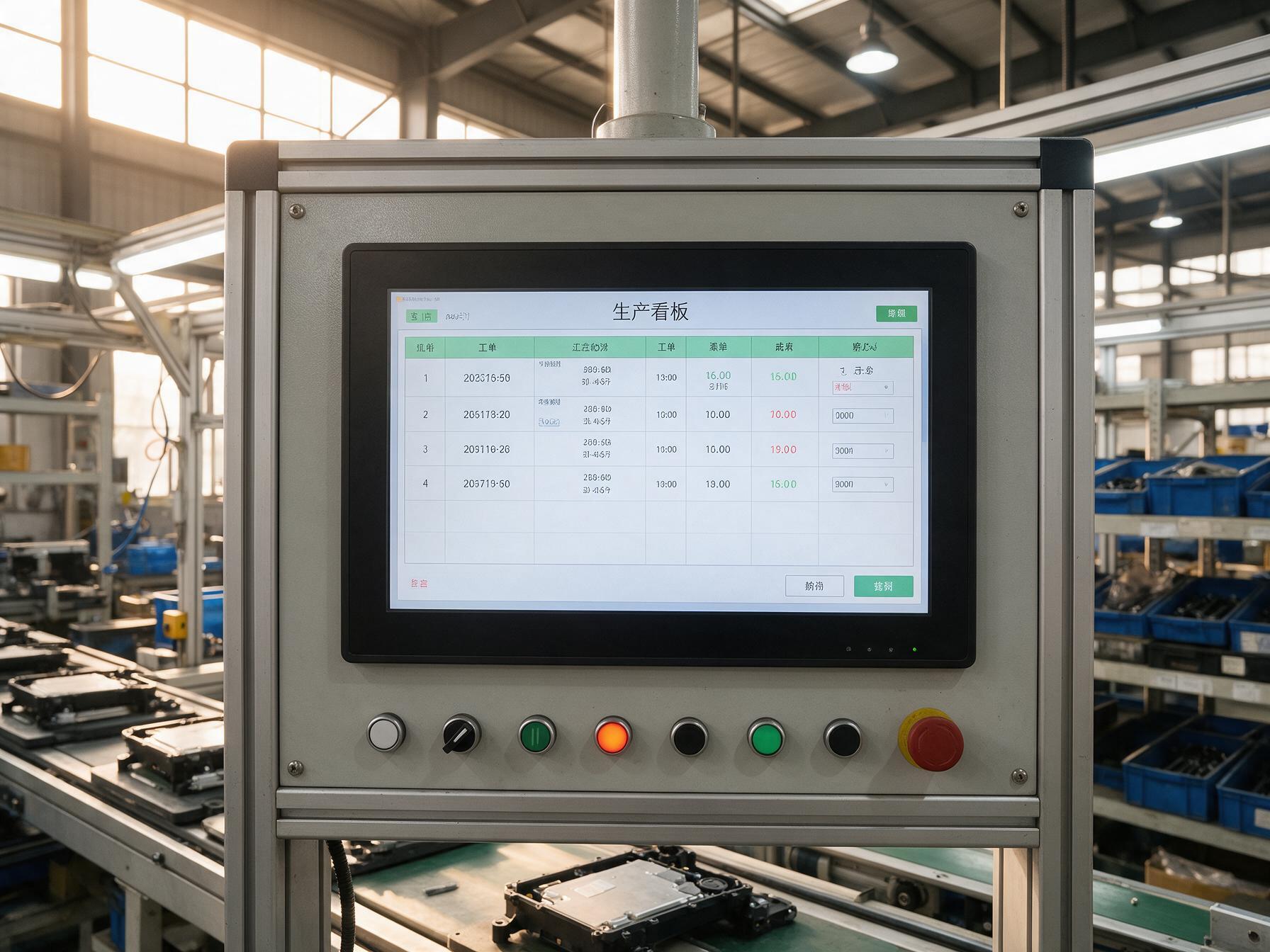 强光工位的可读性分档 15.6工业显示器在靠窗工位的强光可读性实景