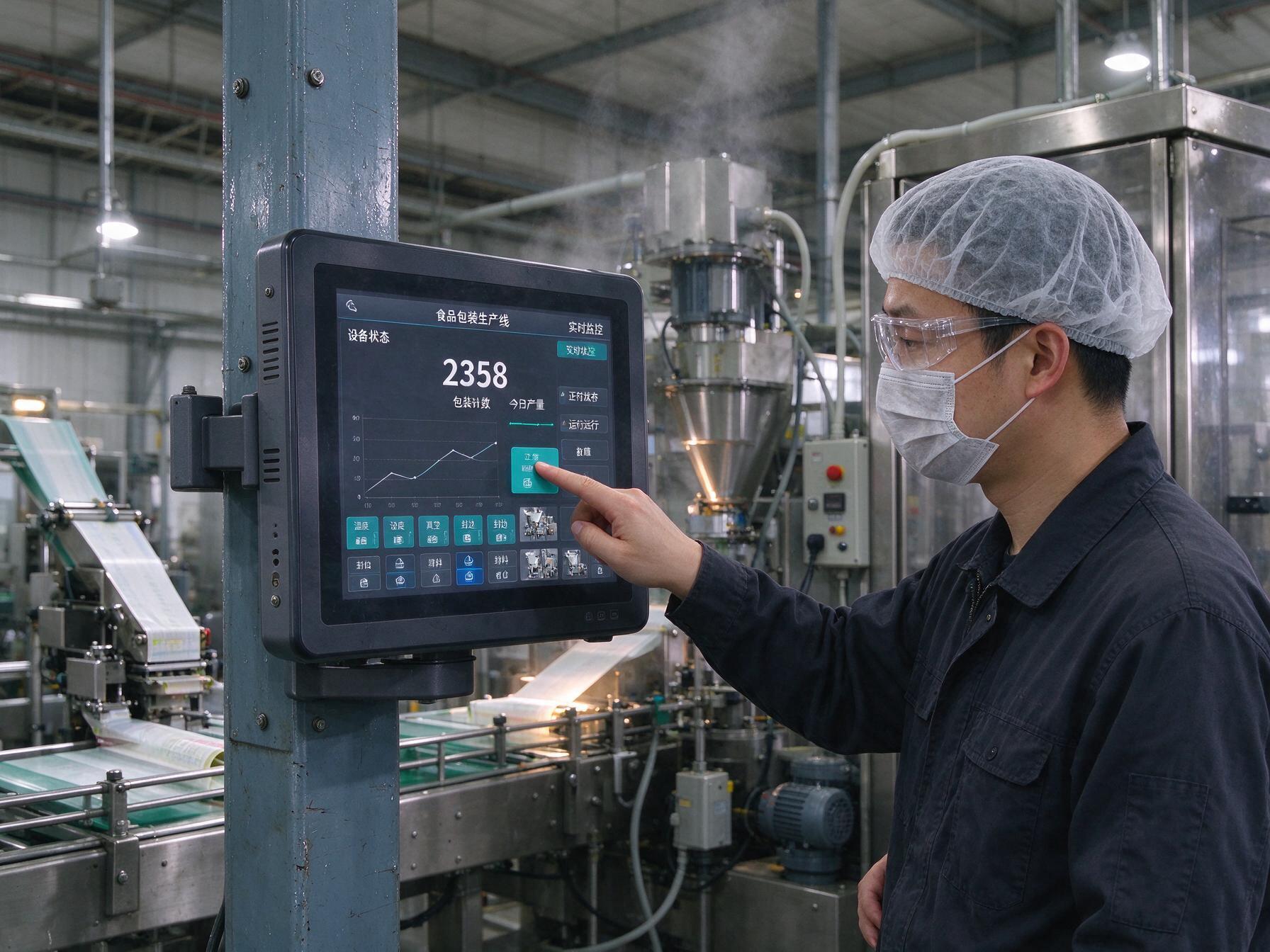 潮湿环境下的可用性 潮湿车间内戴手套触控操作的15.6工业显示器